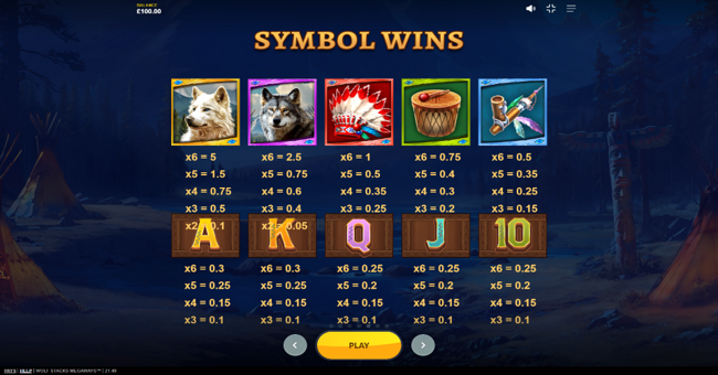 wolf stacks megaways paytable paytable