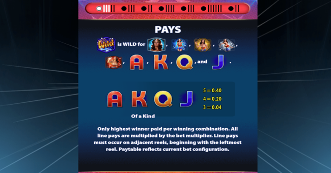 wonder woman bullets and bracelets paytable 3 paytable