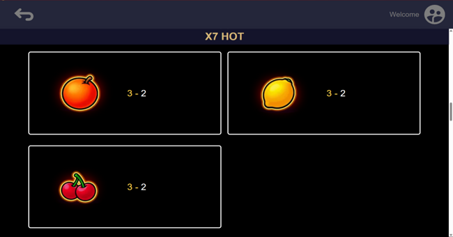x7 hot paytable 2 paytable