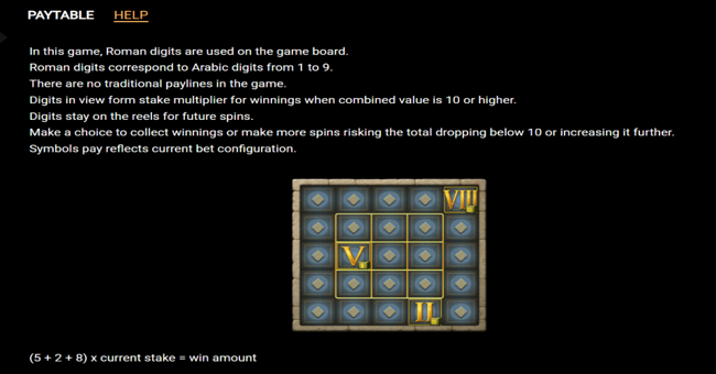 x minimum collection paytable 1 paytable