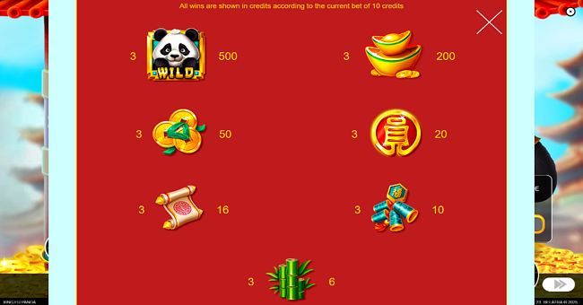 xing fu panda paytable paytable