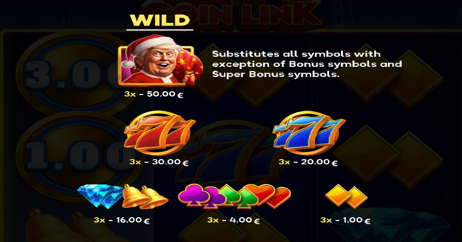 xmas trump it coin link 3x3 running wins paytable 1 paytable