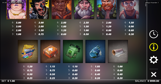 xways hoarder 2 paytable paytable