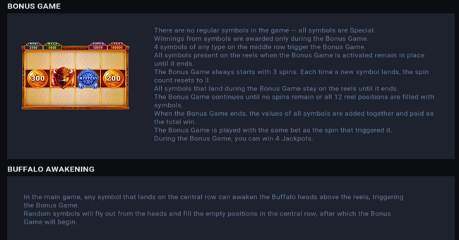 young buffalo coins paytable paytable