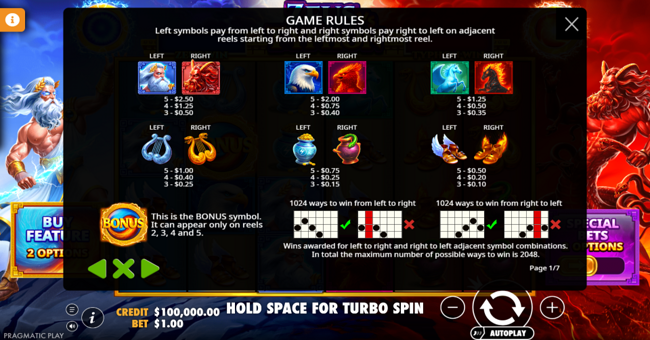 zeus vs typhon paytable 1 paytable