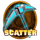 alien digger scatter symbol icon
