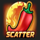 burning chili x scatter symbol icon