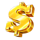 10000 x gold 2 dollar sign symbol icon