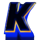 10000 x gold 2 letter k symbol icon