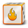 20 burning roll fire dice symbol icon