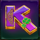 24k gold shamrock on k symbol icon