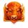 3 charge buffalo head gold symbol icon