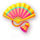 3 lucky monkeys hold and win fan symbol icon