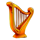 3 ribbon pots harp symbol icon