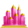 advance to gold pink city symbol icon