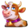 amazing link cluckin riches cartoon cow symbol icon