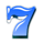 american sevens 7 blue symbol icon