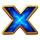 atomic coins running wins x symbol icon