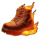 attack huge mushroom flaming boot symbol icon