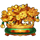 auspicious fortune god 3 gold flowers symbol icon
