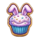 bad bunnys notorious eggs hold and win cupcake symbol icon