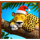 big game christmas leopard santa symbol icon