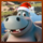 big game christmas santa hippo symbol icon