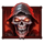 blade and fangs red skull monster symbol icon