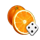 blasting rubies dice orange symbol icon