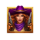 blazing bullets hold and win cowgirl symbol icon