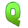 blazing circus green q symbol icon
