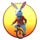 blazing circus rabbit unicycle symbol icon