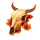 blazing mustang 100 lines skull symbol icon