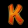 blazing tiger k letter symbol icon