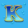 blue dolphin k symbol icon