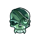 blue fortune green skull symbol icon