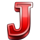 bone appetit red letter j symbol icon