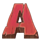 buffalo da fortuna red letter a symbol icon