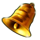burning flower gold bell symbol icon