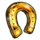 burning flower gold horseshoe symbol icon
