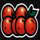 burning hot sevens cherries symbol icon