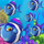 captain shark swarm of fish symbol icon