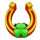cash eruption coins and clovers horseshoe symbol icon