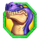 cavemen and dinosaurs purple dino symbol icon
