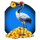chests of cai shen 2 coin crane symbol icon