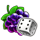 coin splash dice grapes dice symbol icon
