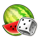 coin splash dice watermelon dice symbol icon
