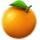 coins n fruits 100 orange symbol icon