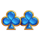 crown strike hold and win blue club gems symbol icon