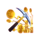 crypto gold pick symbol icon